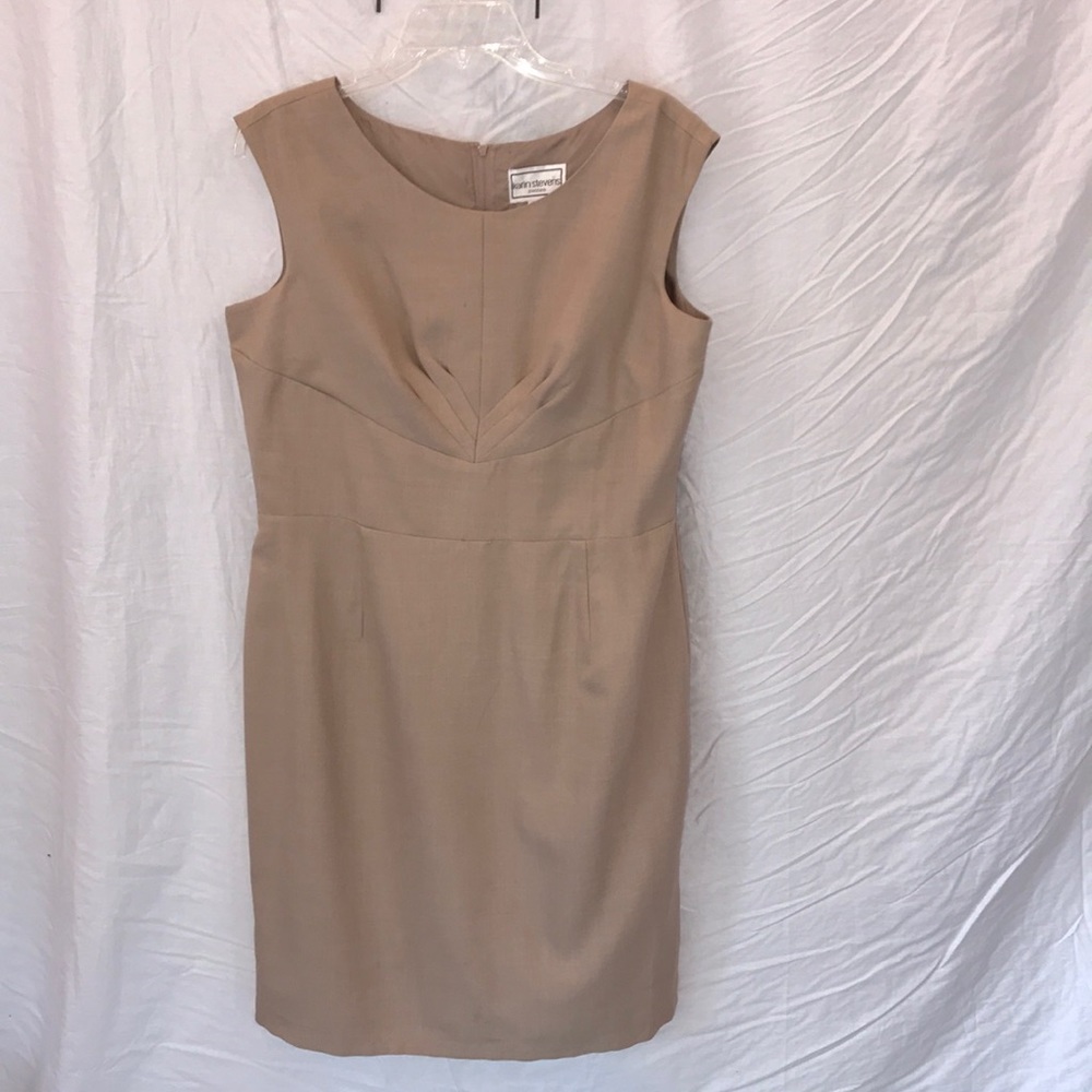 Karin Stevens tan dress